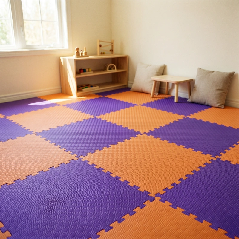 TATAMI PUZZLE Naranja Lila  1x1m | 20mm | Reversible | Antideslizante | Multifuncional